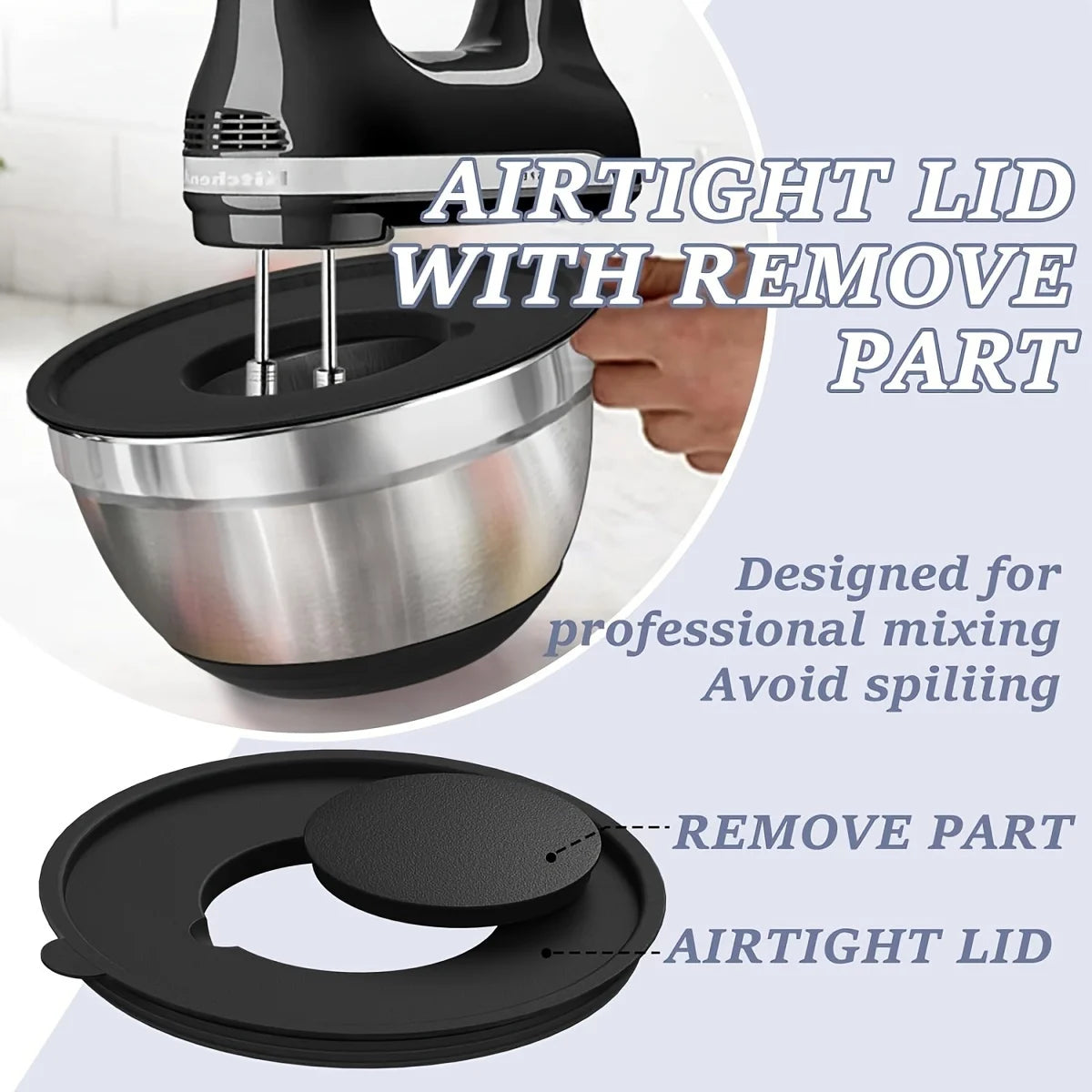 8Pc Stainless Steel Mixing Bowls With Airtight Lids Set