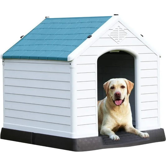 Extra Large Dog House 32 Inch Outdoor Dog Kennels Waterproof Pet Shelter Durable Plastic Puppy Shelter Kennel Dog Supplies