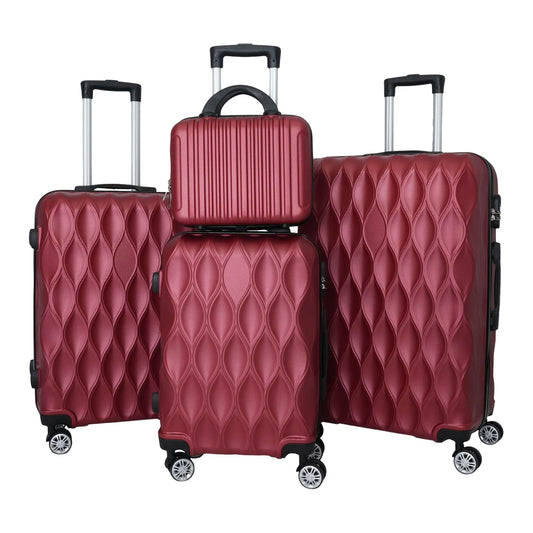 4 Piece Hard Shell Suitcase Set With Spinner And TSA Lock
