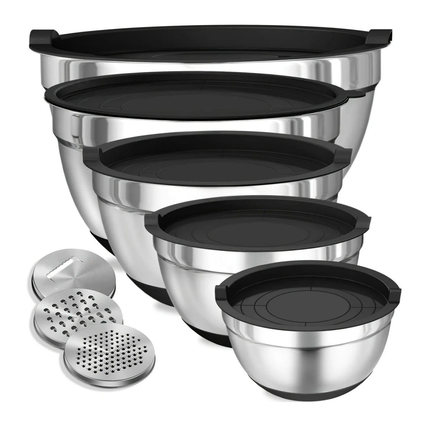 8Pc Stainless Steel Mixing Bowls With Airtight Lids Set