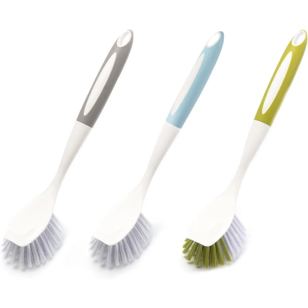 Dish Brush Scrubber With Handle 3 Pack Stiff Bristles