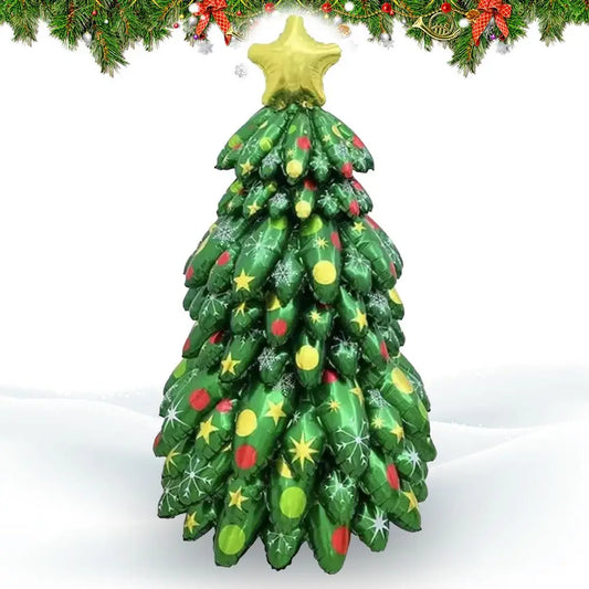 Christmas Tree Balloon Light Up Inflatable Christmas Tree Festive Indoor Ornament Cartoon Pine Tree Display for Winter New Year