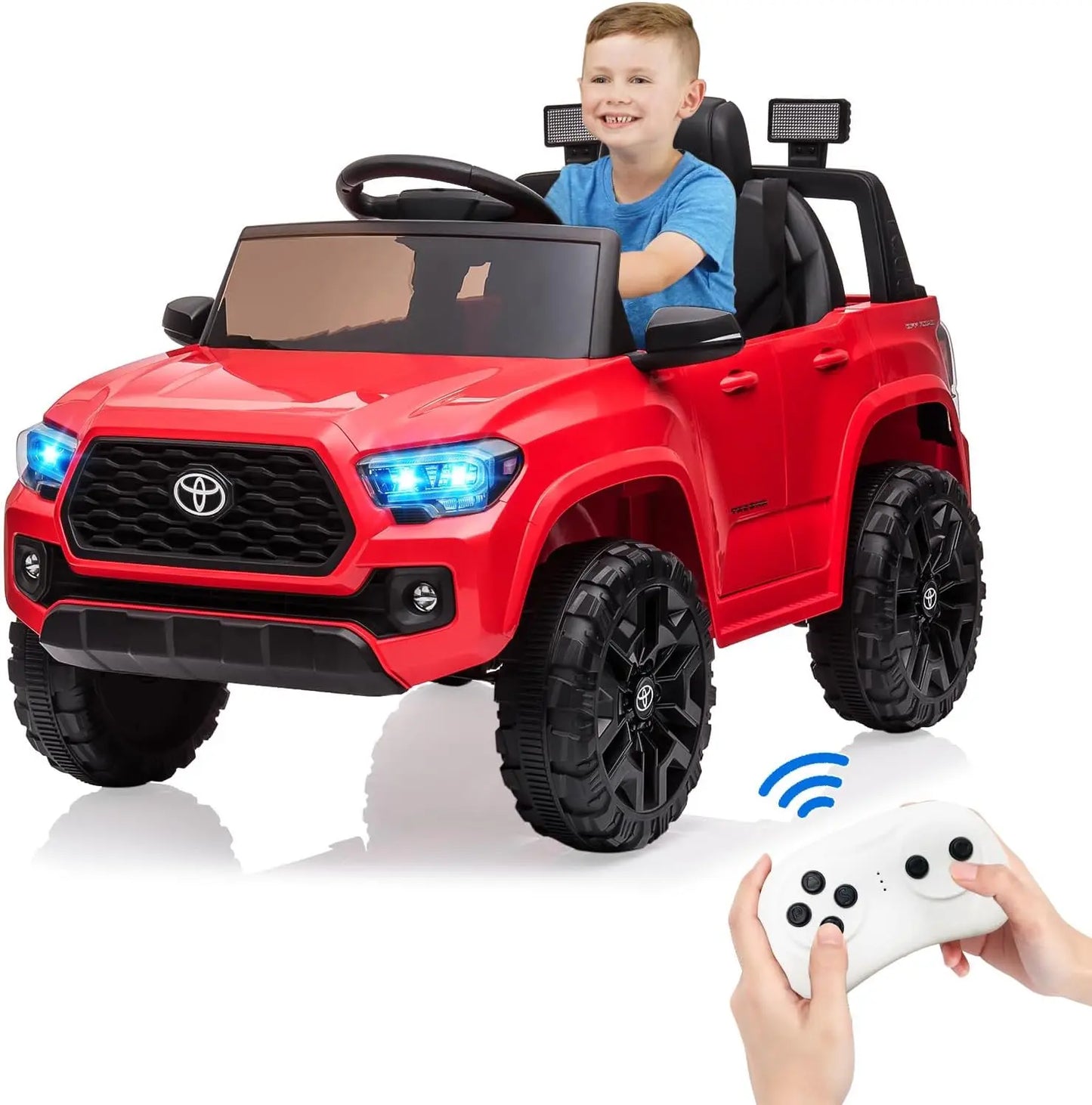 12V Kids Ride On Truck With Remote 3 Speeds LED Lights