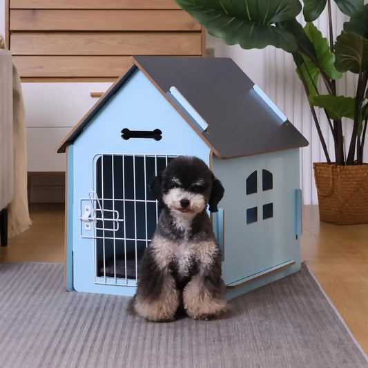 Cozy Wooden Indoor Dog House for Small Dogs and Cats Detachable Roof Design