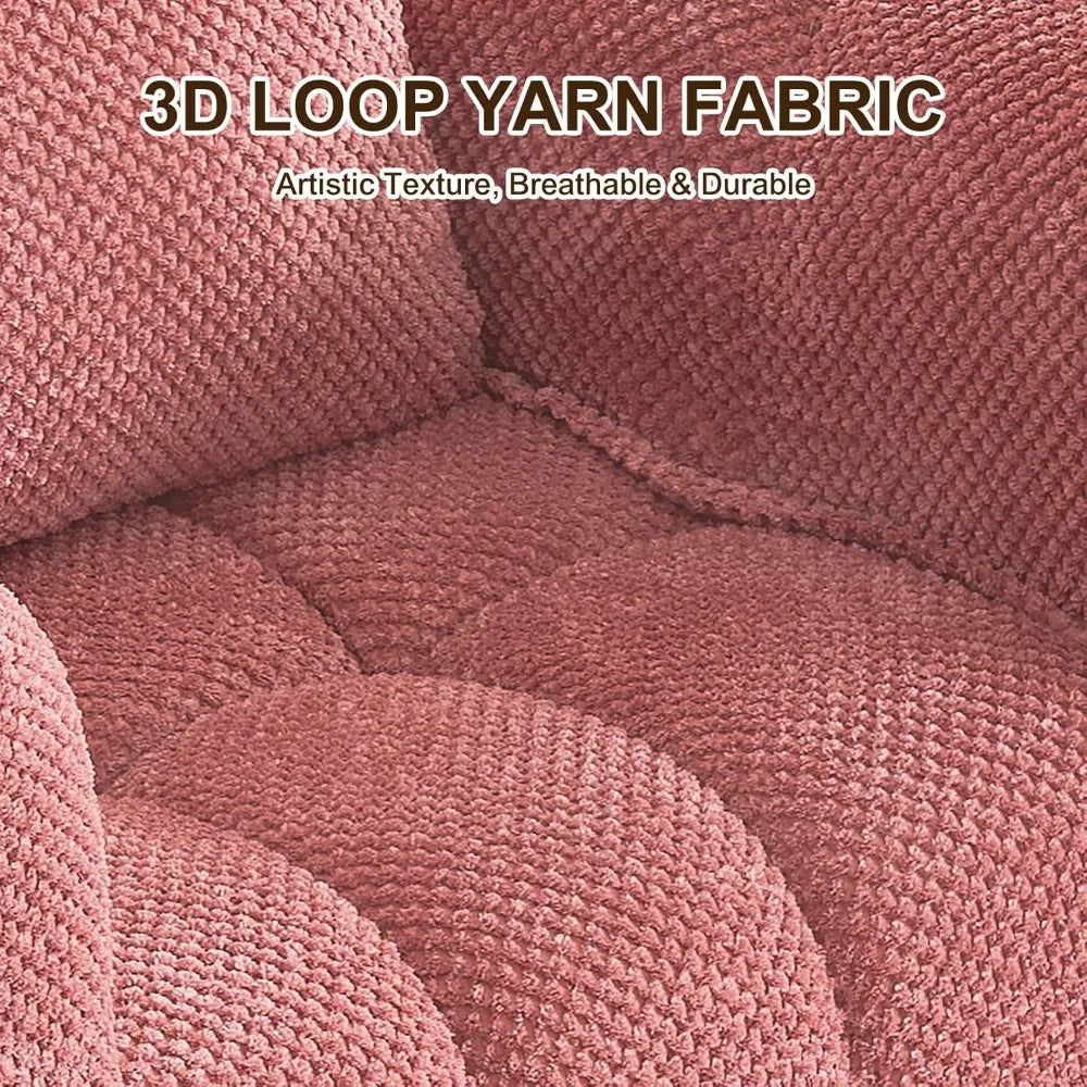 Pumpkin-Shaped Oversized Accent Chair, Upholstered Boneless Lounge Chair No Assembly, Morden Cloud Comfy Chair Wide Se