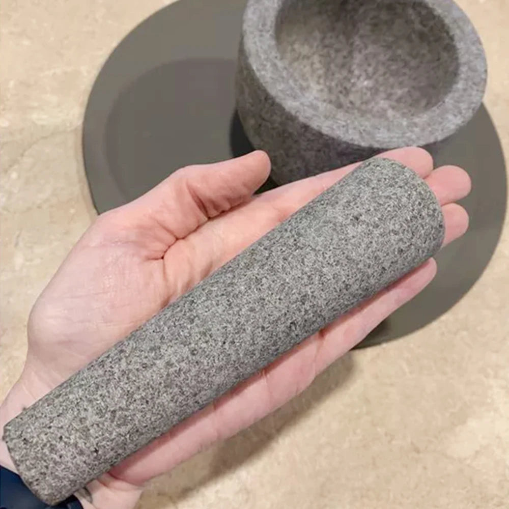 Granite Mortar and Pestle Set 2.1 Cup Stone Muddler Bowl