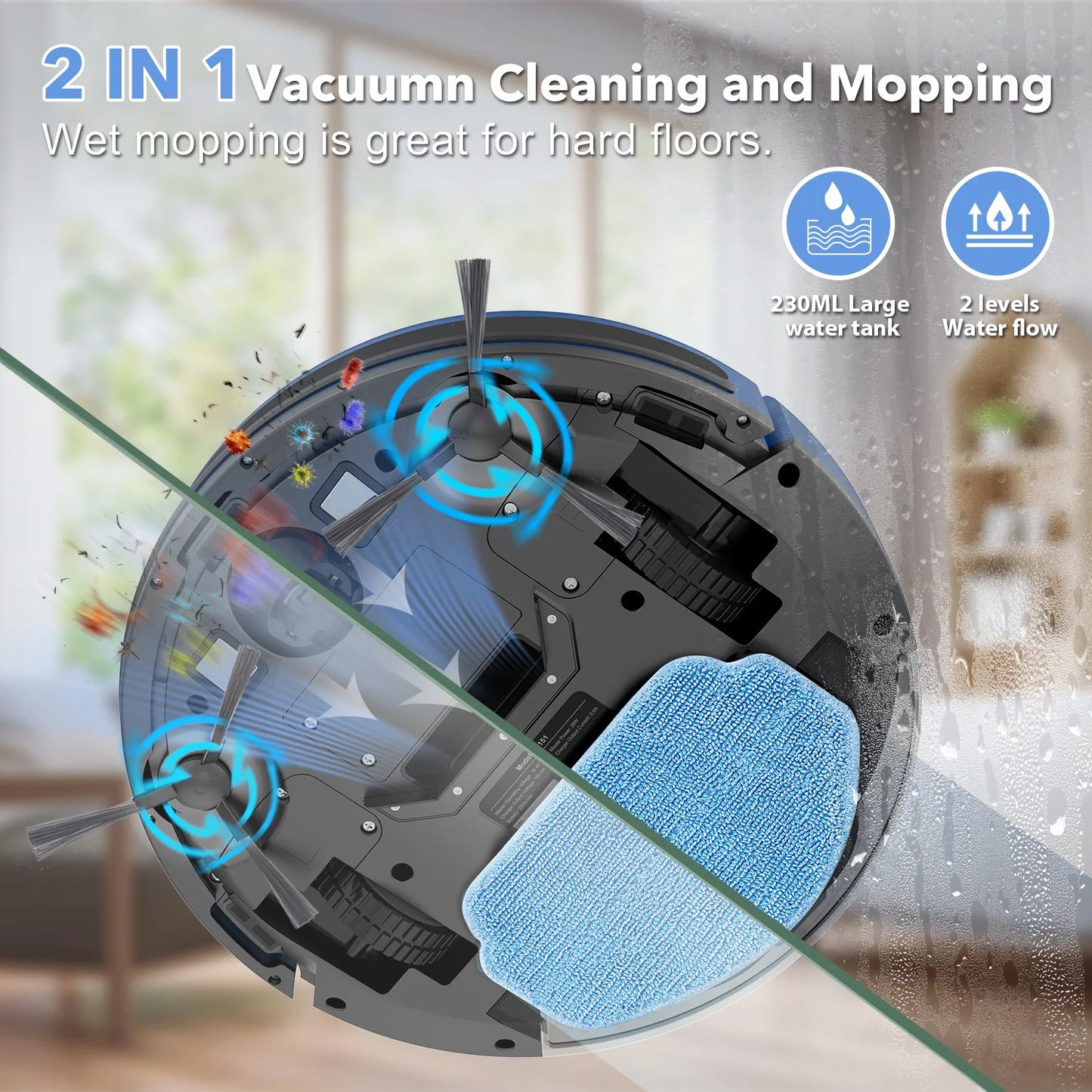 Rayfurn Robot Vacuum Cleaner 6000Pa Auto Charge App Control