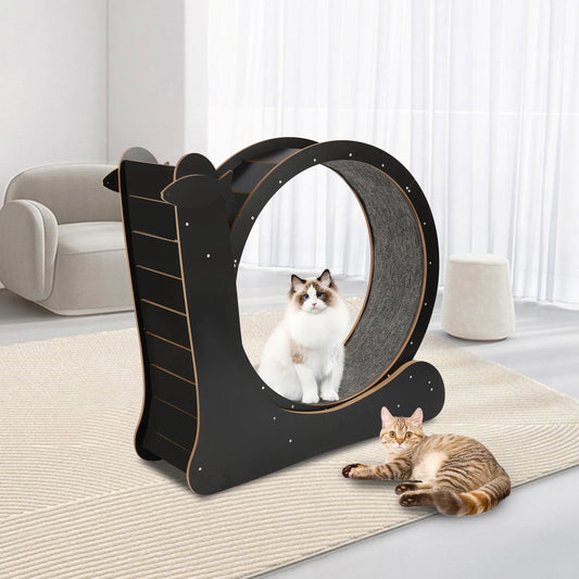 Cat Exercise Wheel Large Treadmill With Carpet Runway Black
