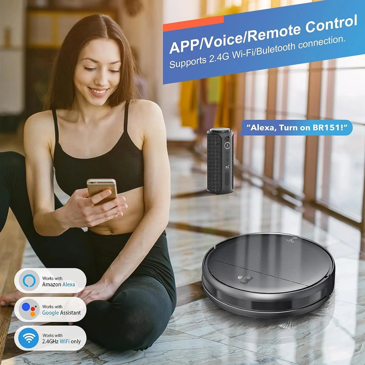Rayfurn Robot Vacuum Cleaner 6000Pa Auto Charge App Control
