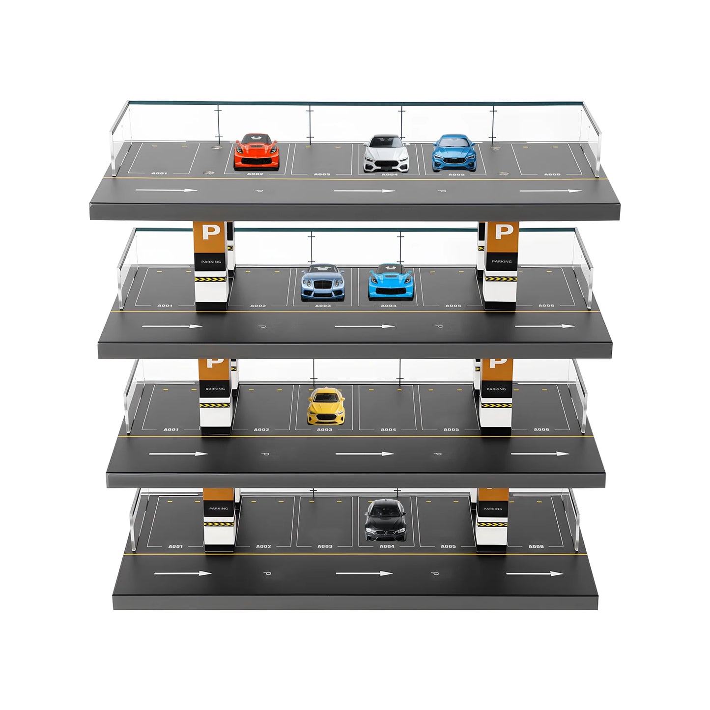 1/64 Parking Lot Toy Car Display Rack and Storage Cabinet