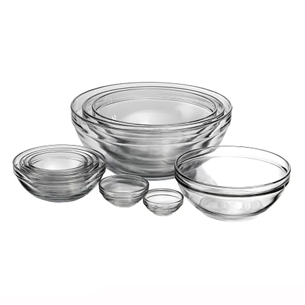 10 Piece Glass Mixing Bowl Set Oven Dishwasher Microwave Safe Nesting Design Prep Measure Mix Serve Kitchen Essentials
