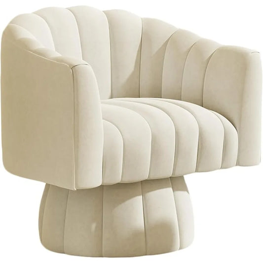 Chair Mid Century 360 Degree Swivel Chair,Modern Lounge Sofa Round Barrel Chair with Wide Upholstered,