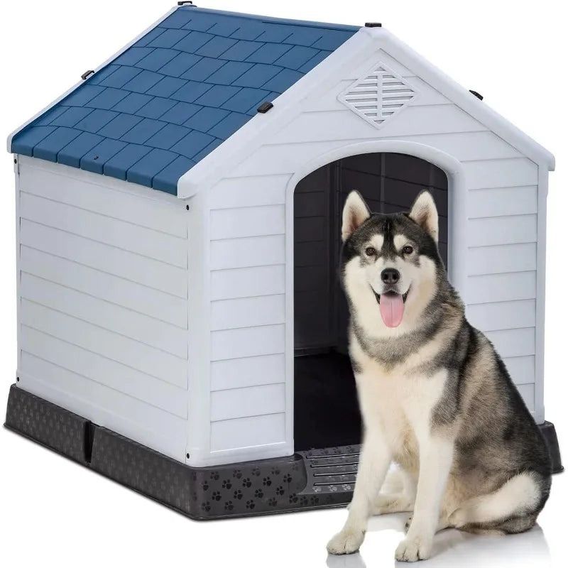 BestPet Dog House Indoor Outdoor Insulated Kennel Durable Plastic Dog House for Small Medium Large Dogs Weather and Water Resistant