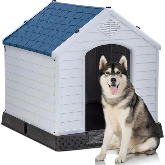 BestPet Dog House Indoor Outdoor Insulated Kennel Durable Plastic Dog House for Small Medium Large Dogs Weather and Water Resistant