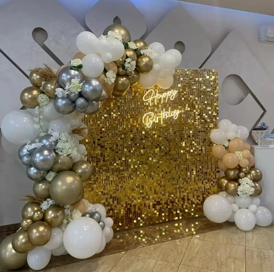 150x180cm Shimmer Wall Backdrop Silver Gold Sequin Panels Wedding Birthday Bridal Baby Shower Party Decor Supplies